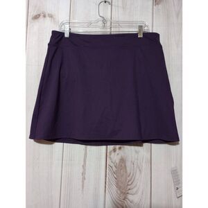 Land's End Skirt Ladies 14 Long Purple‎ Athletic Panty Lining Moisture Wicking